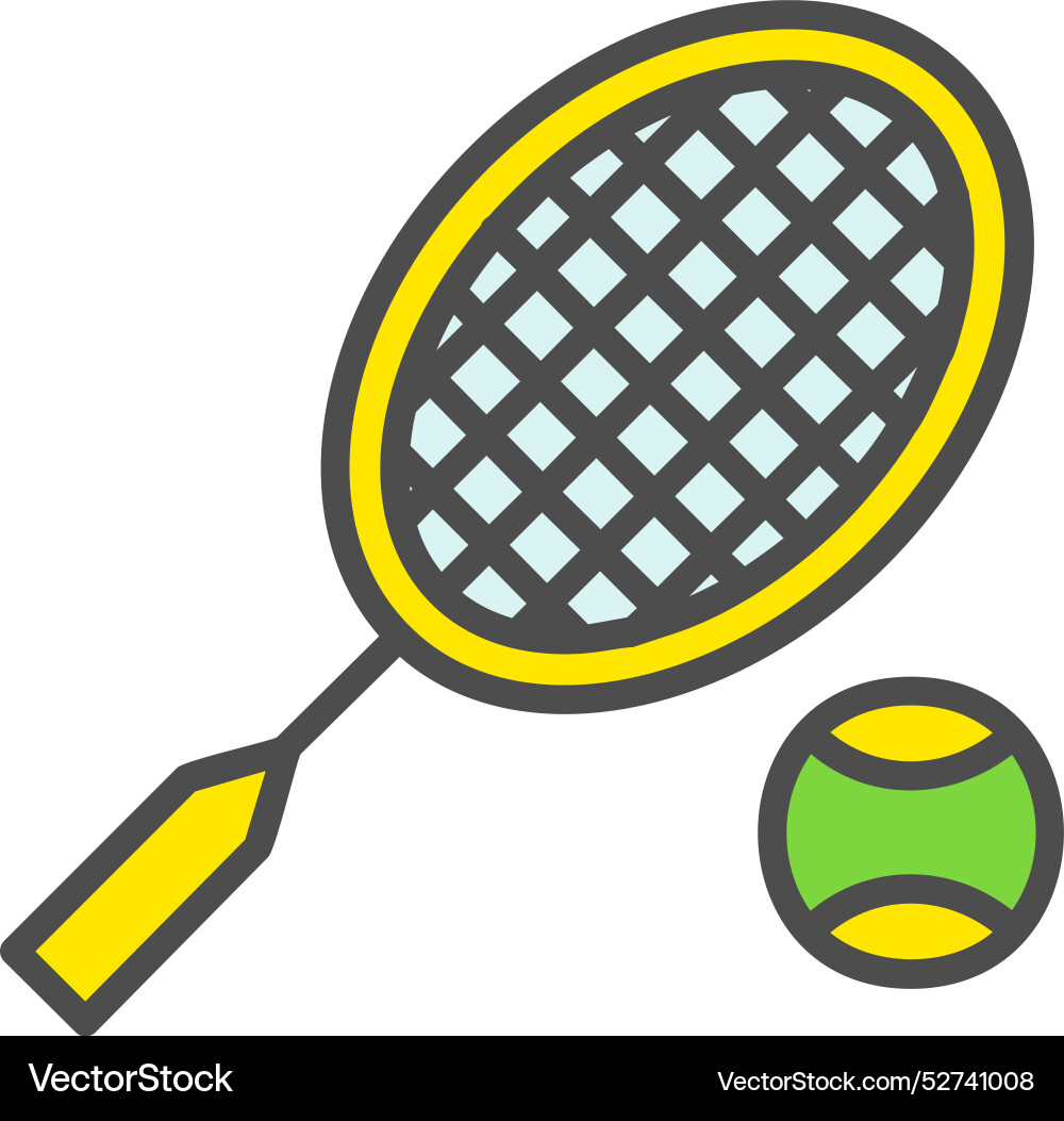 Racket line filled icon design Vector Image