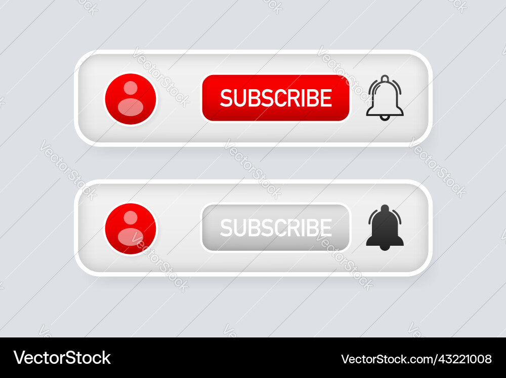 Red rounded subscribe button on white background Red rounded subscribe button on white background vector image
