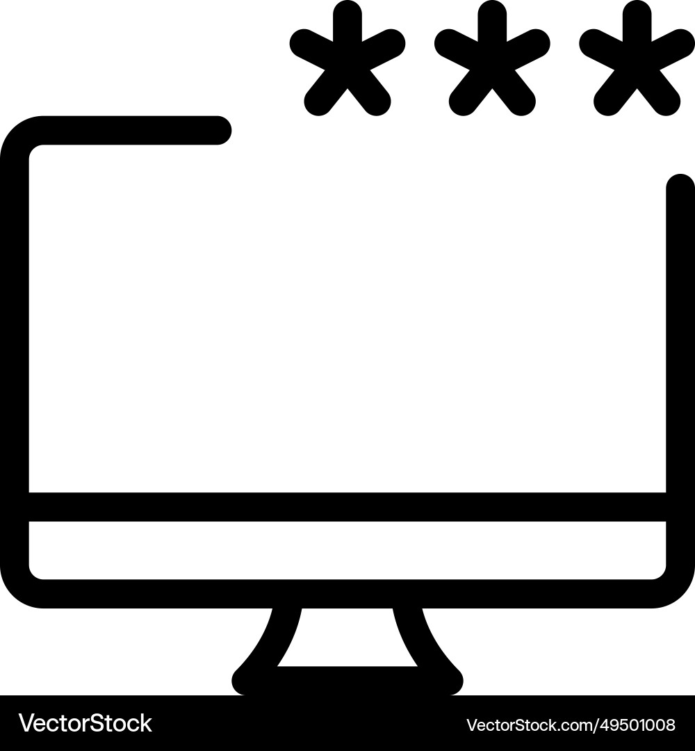 Required code for accessing desktop or account vector image