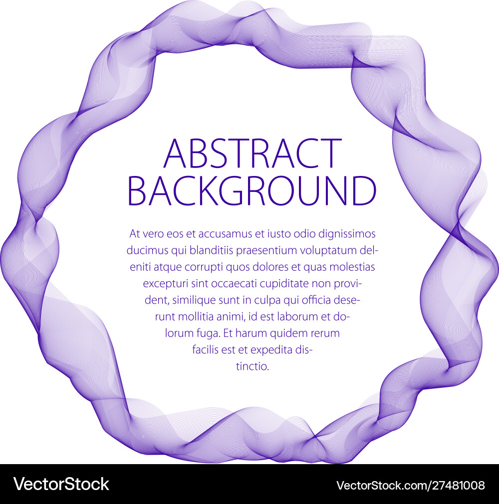 Round smooth linear frame wavy lines abstract Vector Image