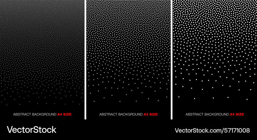 Set of halftone gradient dots patterns a4 size vector image