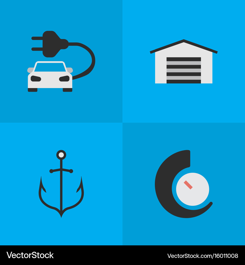 Set of simple transportation icons elements Vector Image