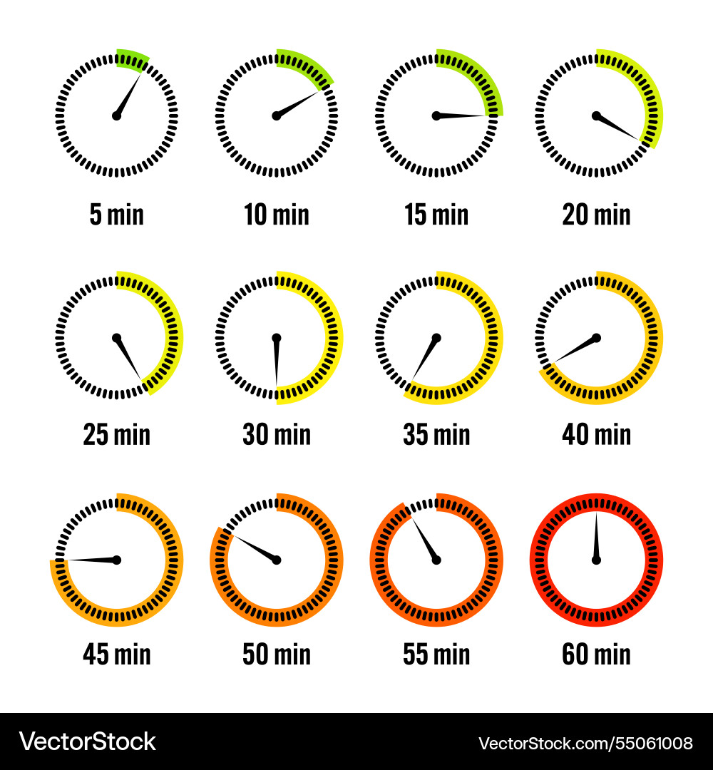 Simple stopwatch icons colorful chronometer time Simple stopwatch icons colorful chronometer time Vector Image