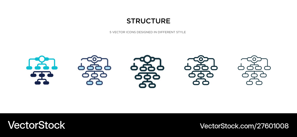Structure icon in different style two colored vector image