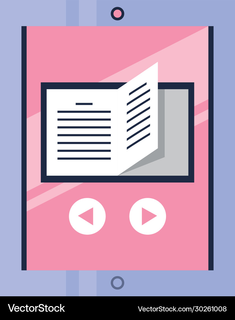 Tablet with play button on screen vector image