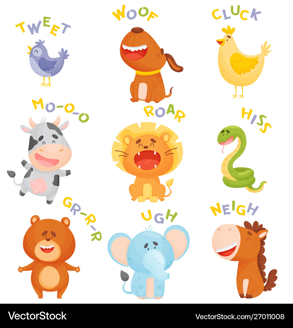 Talking Animals Cartoon Set vector image