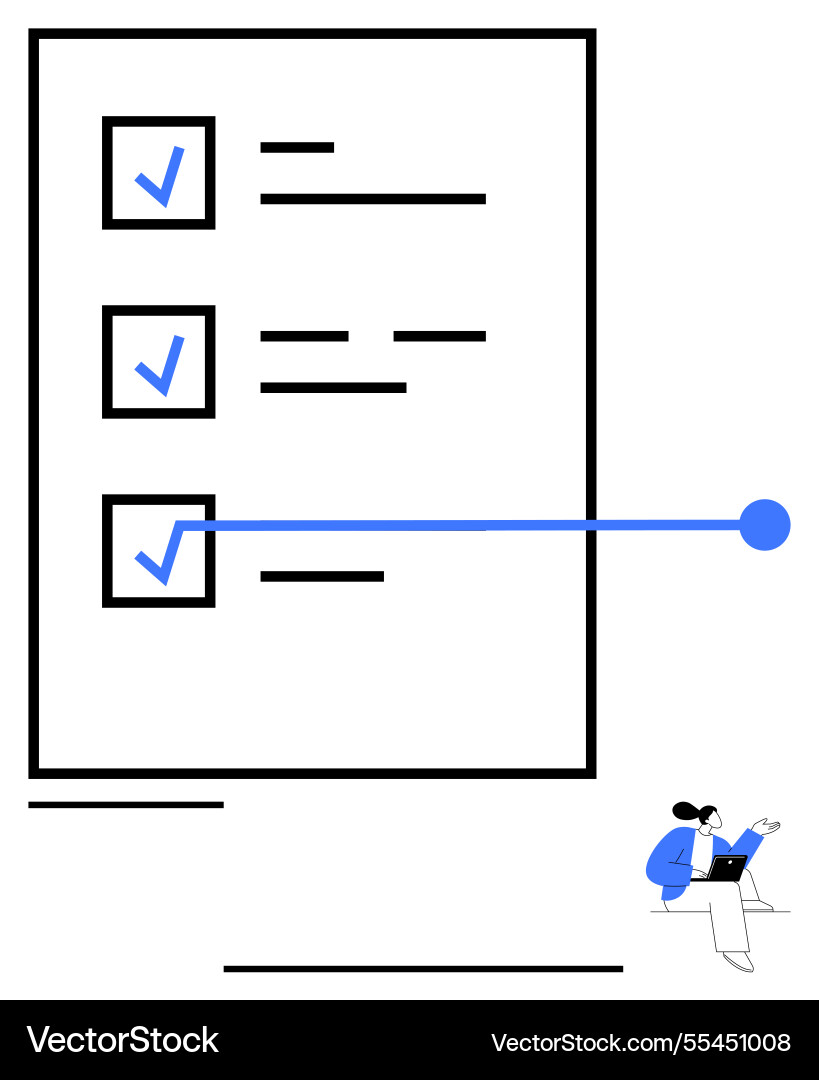 Task completion with checklist and team Task completion with checklist and team vector image