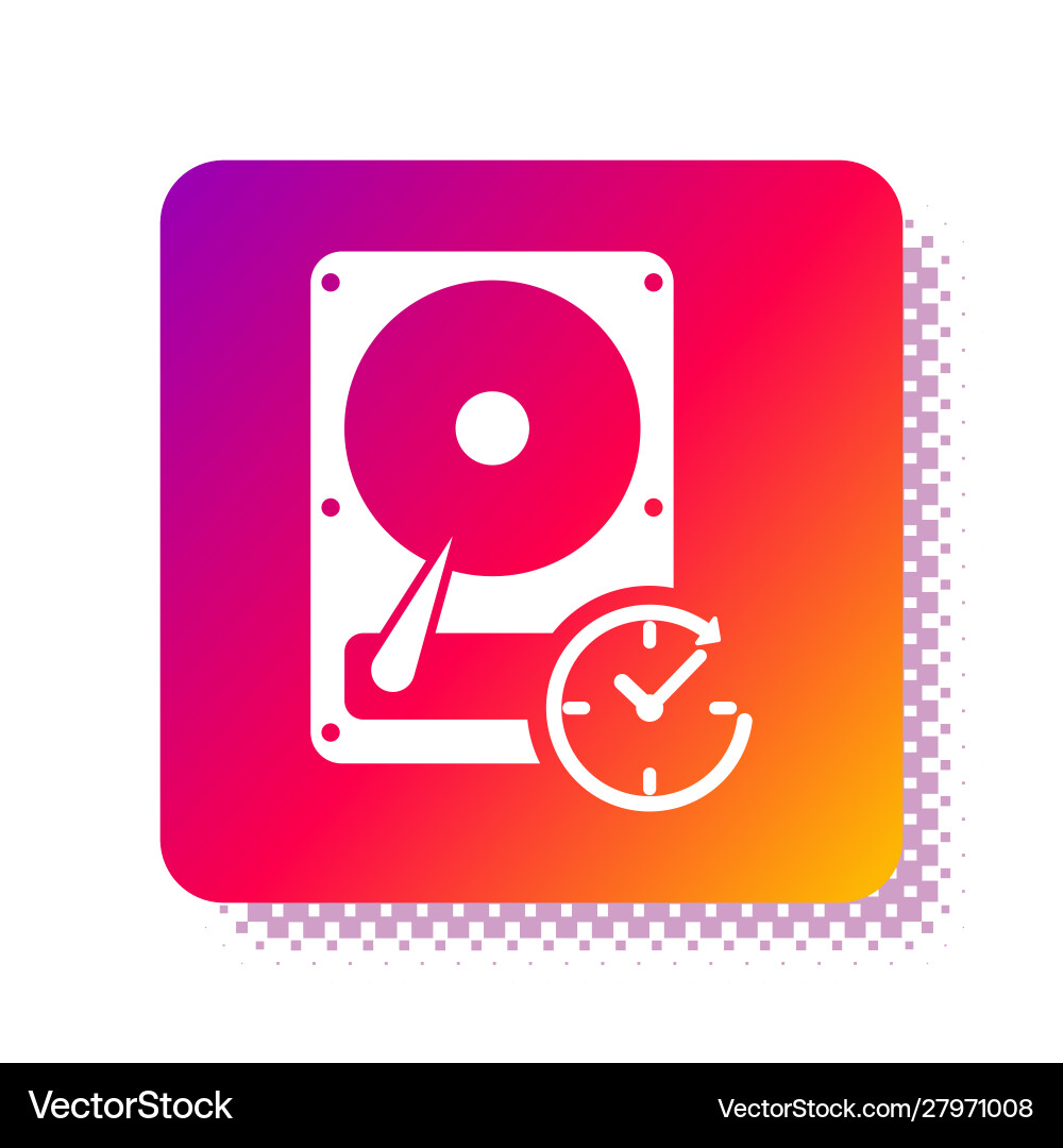 White hard disk drive with clockwise sign data White hard disk drive with clockwise sign data vector image