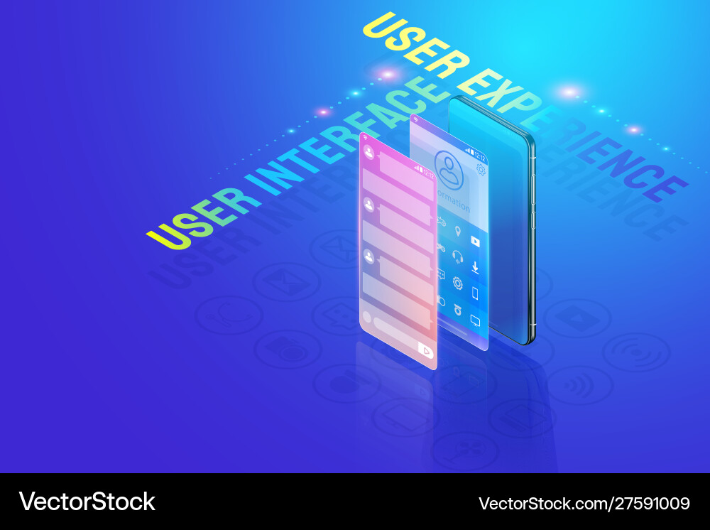 3d isometric mobile app ui ux design create 3d isometric mobile app ui ux design create vektorbild
