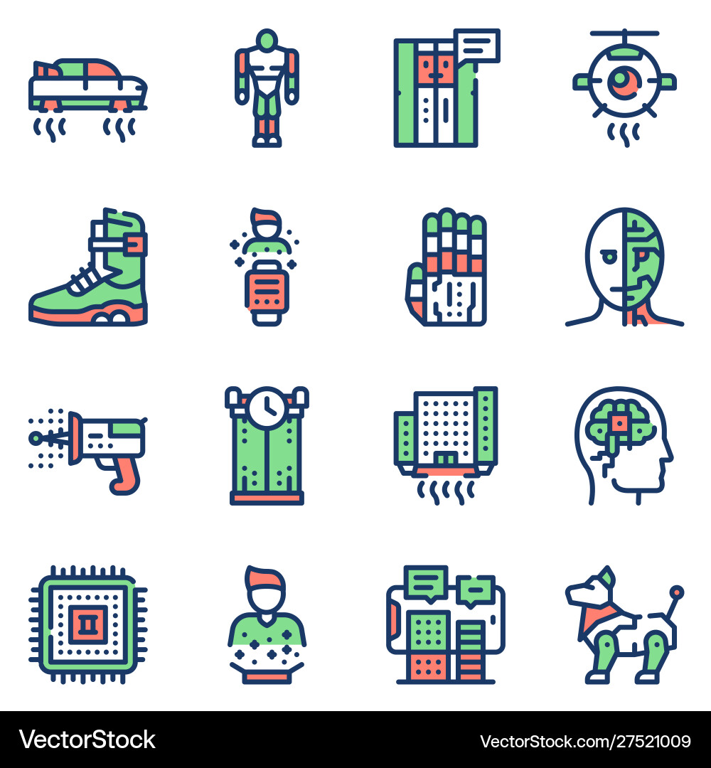 Ai color linear icons set Ai color linear icons set vector image