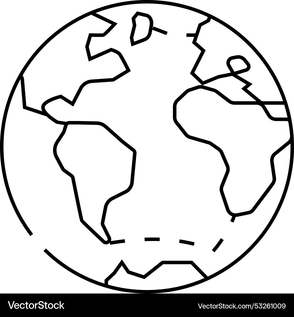 Atlantic ocean map line icon Atlantic ocean map line icon vector image