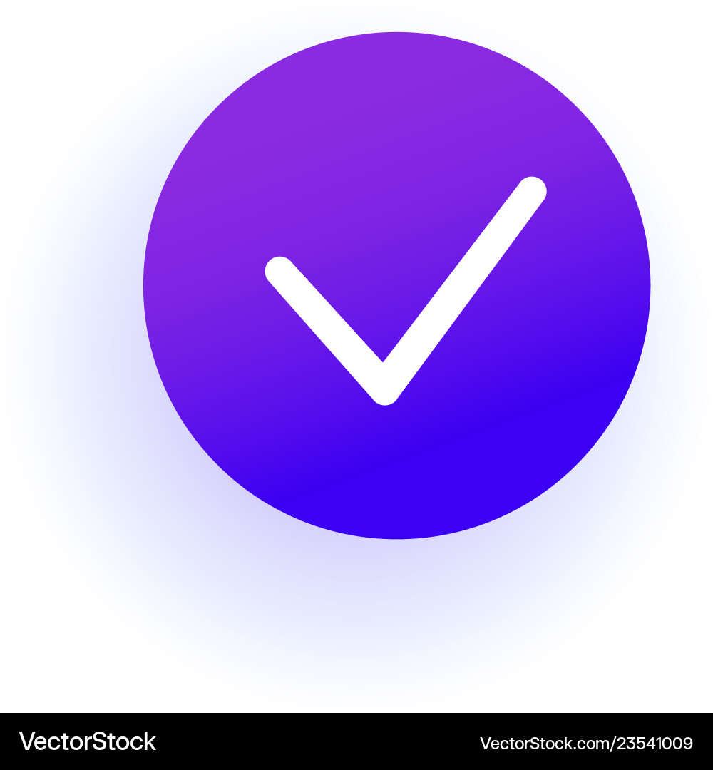 Checkbox icon thin checkmark purple gradient Checkbox icon thin checkmark purple gradient vector image