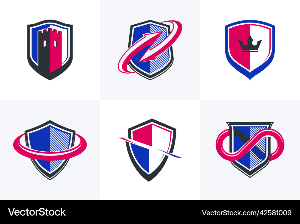 Classic shields shapes set with different Classic shields shapes set with different vector image