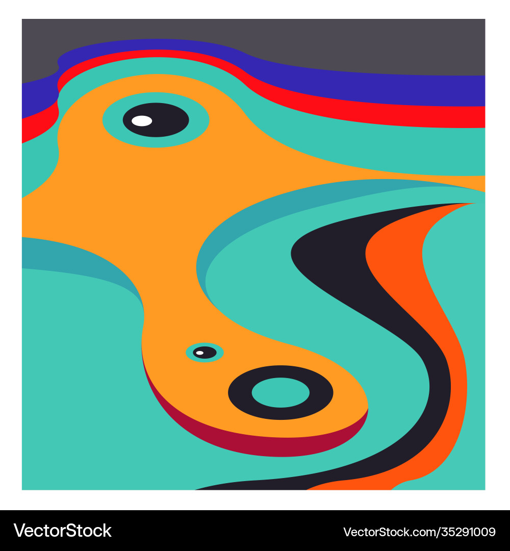 Colorful geometric and curve background pattern vector image