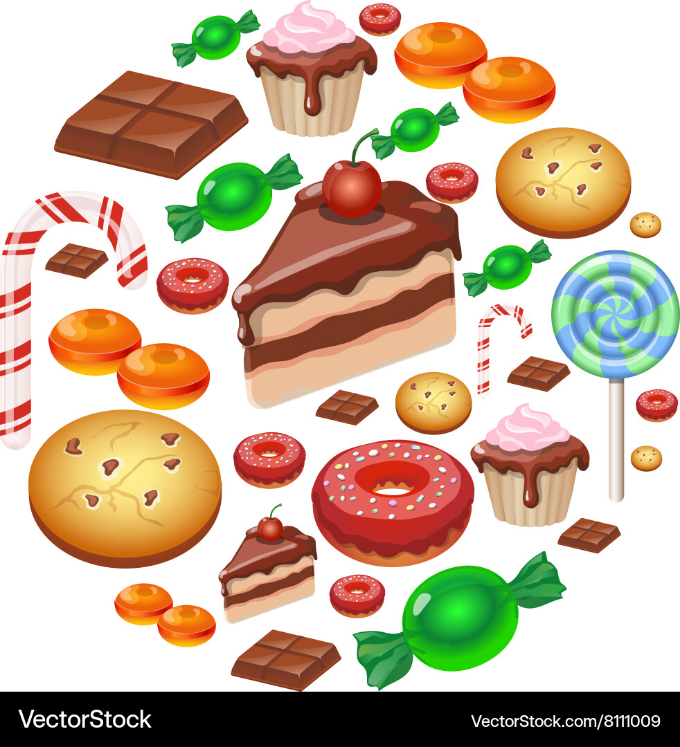 Colorful Sweets and Treats vector image