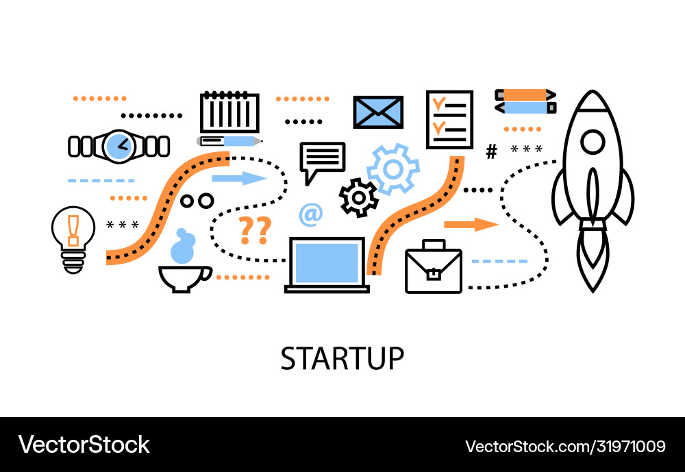 Concepts startup project business strategy Concepts startup project business strategy vector image
