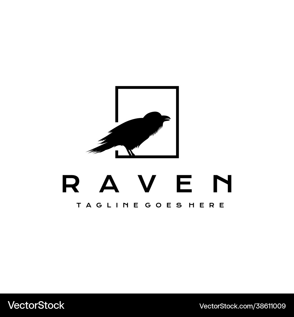 Crow raven logo design