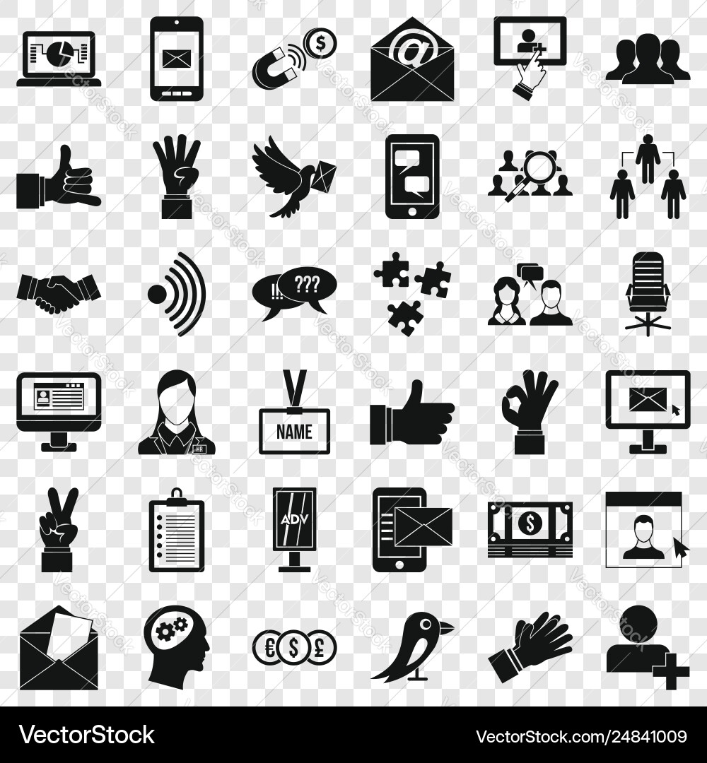 Dialog icons set simple style Vector Image