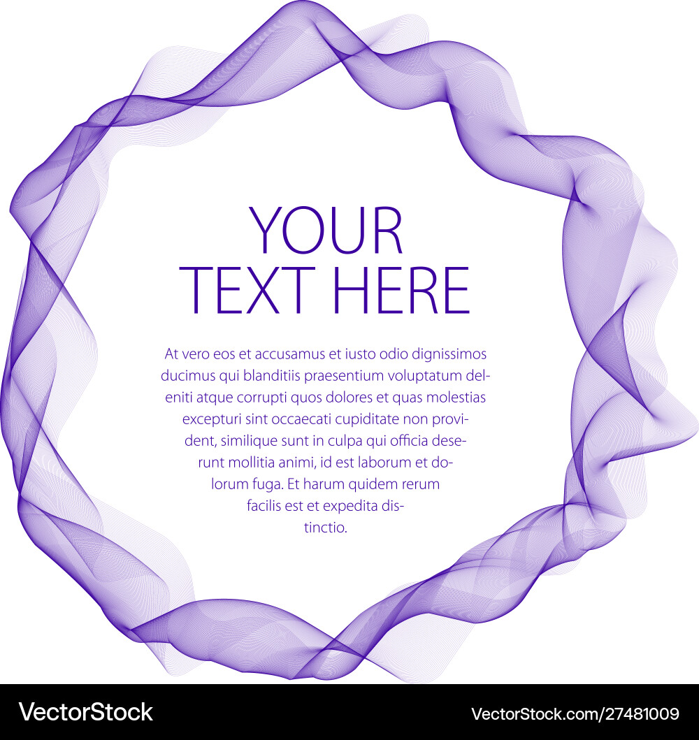 Flowing smooth linear frame in a shape circle Flowing smooth linear frame in a shape circle vector image