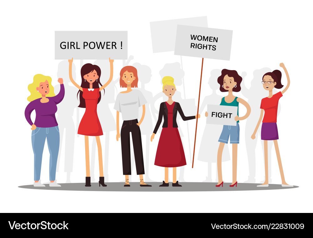 Girl power and feminism concept flat Girl power and feminism concept flat vector image