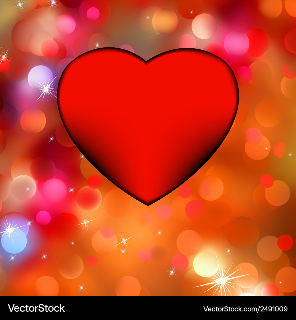 Heart bokeh frame with space eps 8 vector image