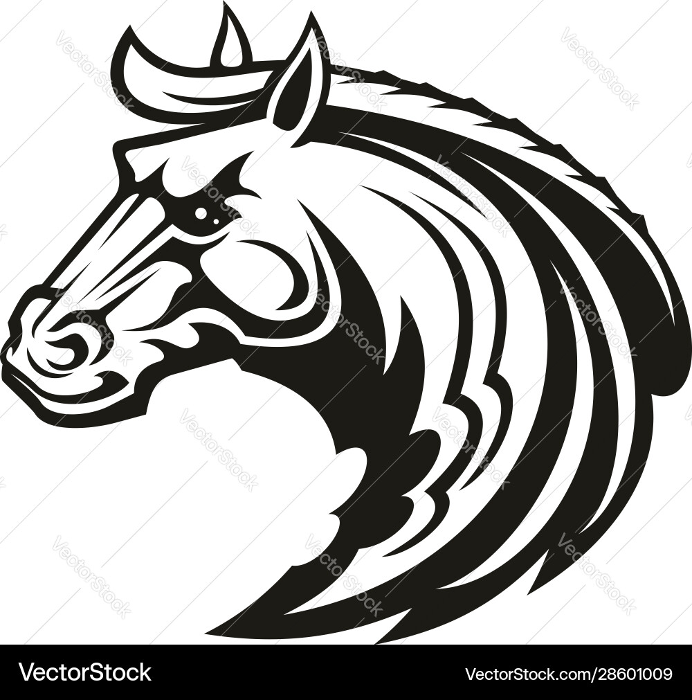 Horse animal tribal tattoo or racing sport mascot vector image