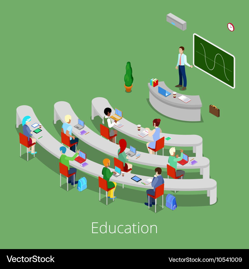 Isometric University Lecture vector image