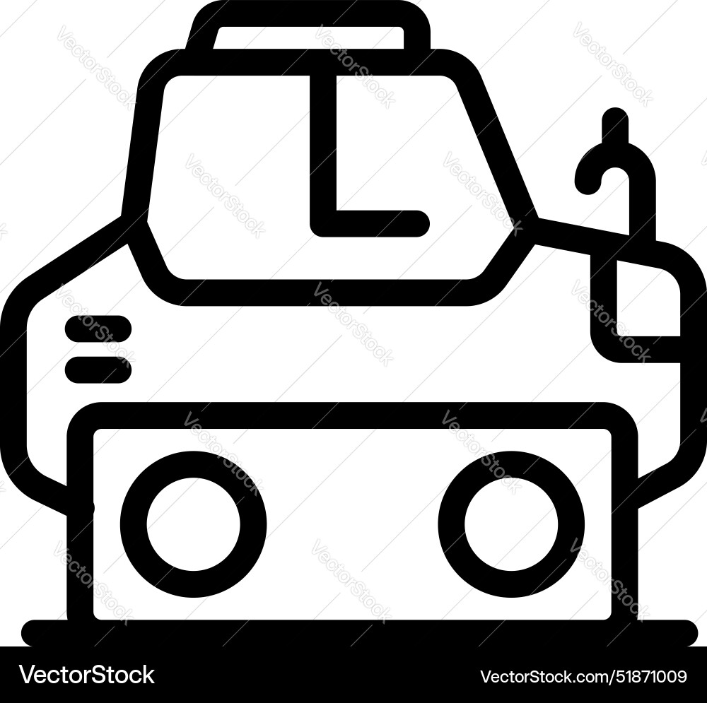 Mars rover exploring the red planet surface line Vector Image