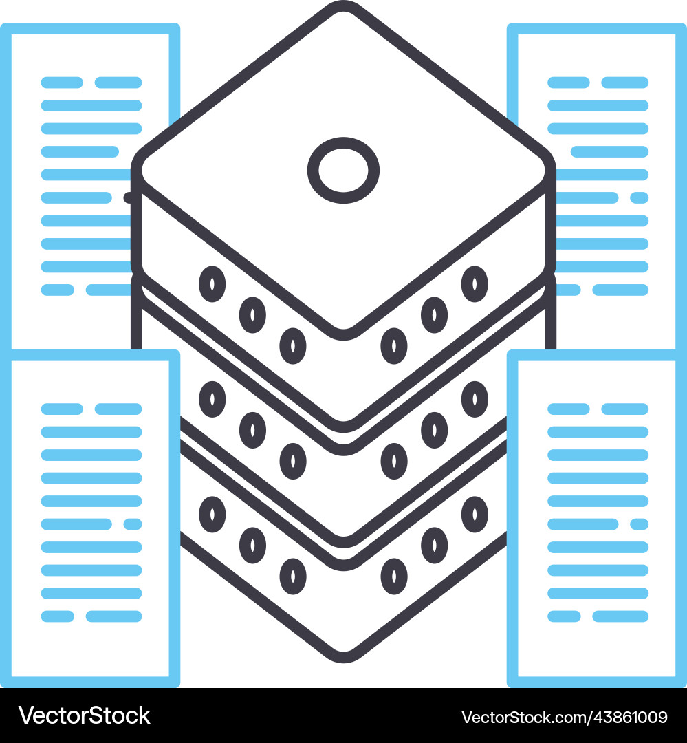 Network hosting files line icon outline symbol Network hosting files line icon outline symbol vector image