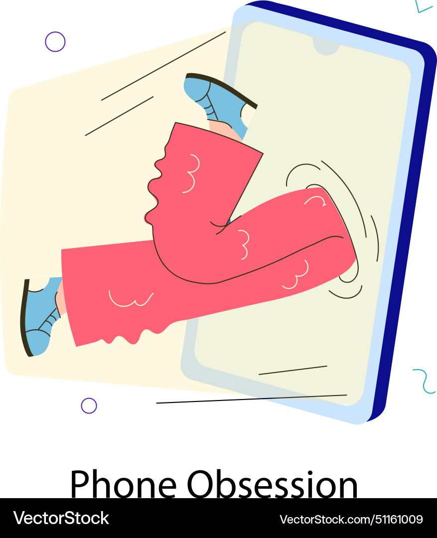 Phone obsession Royalty Free Vector Image - VectorStock