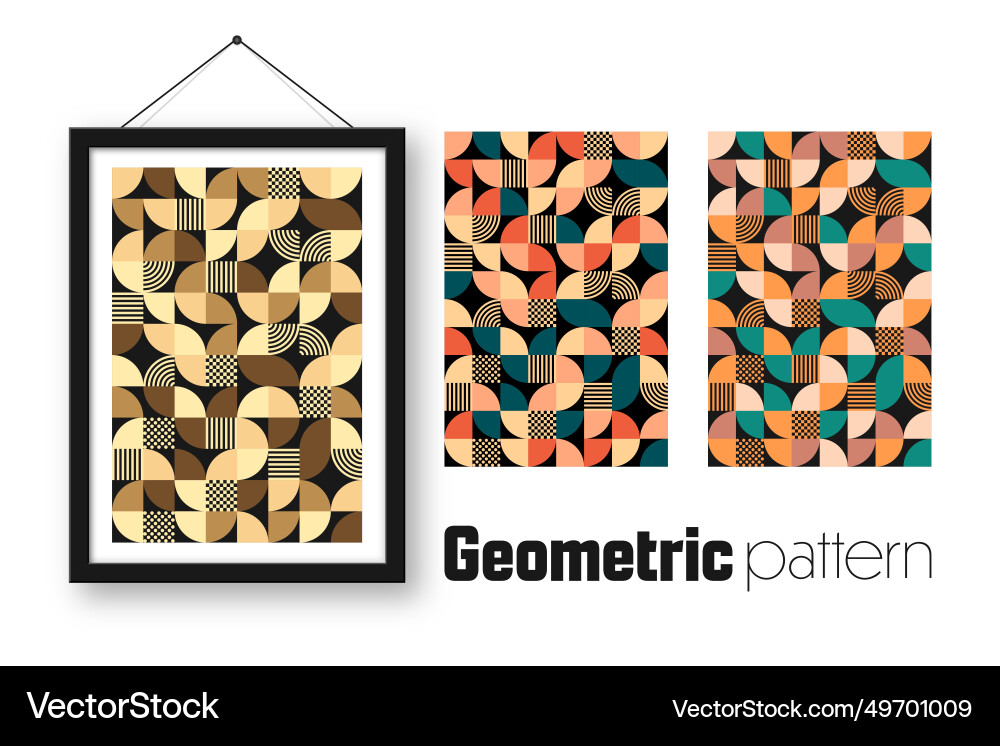 Picture frame with geometric trendy pattern Picture frame with geometric trendy pattern vector image
