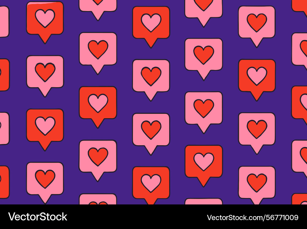 Repeating pattern of red and pink heart speech Vector Image