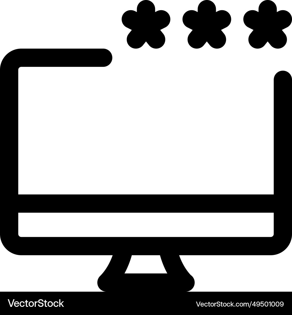 Required code for accessing desktop or account vector image