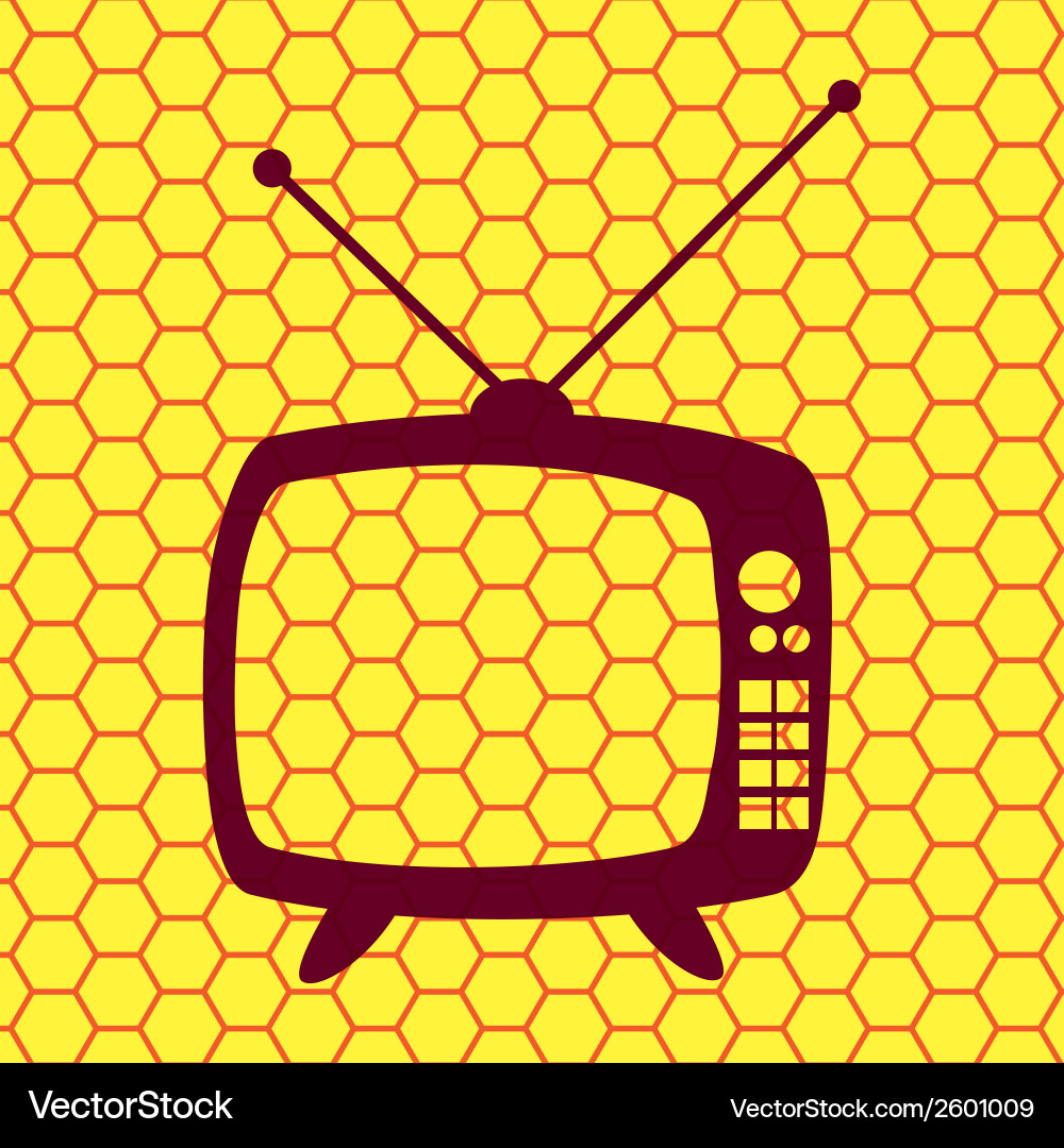 Retro tv flat modern web button and space for your vector image