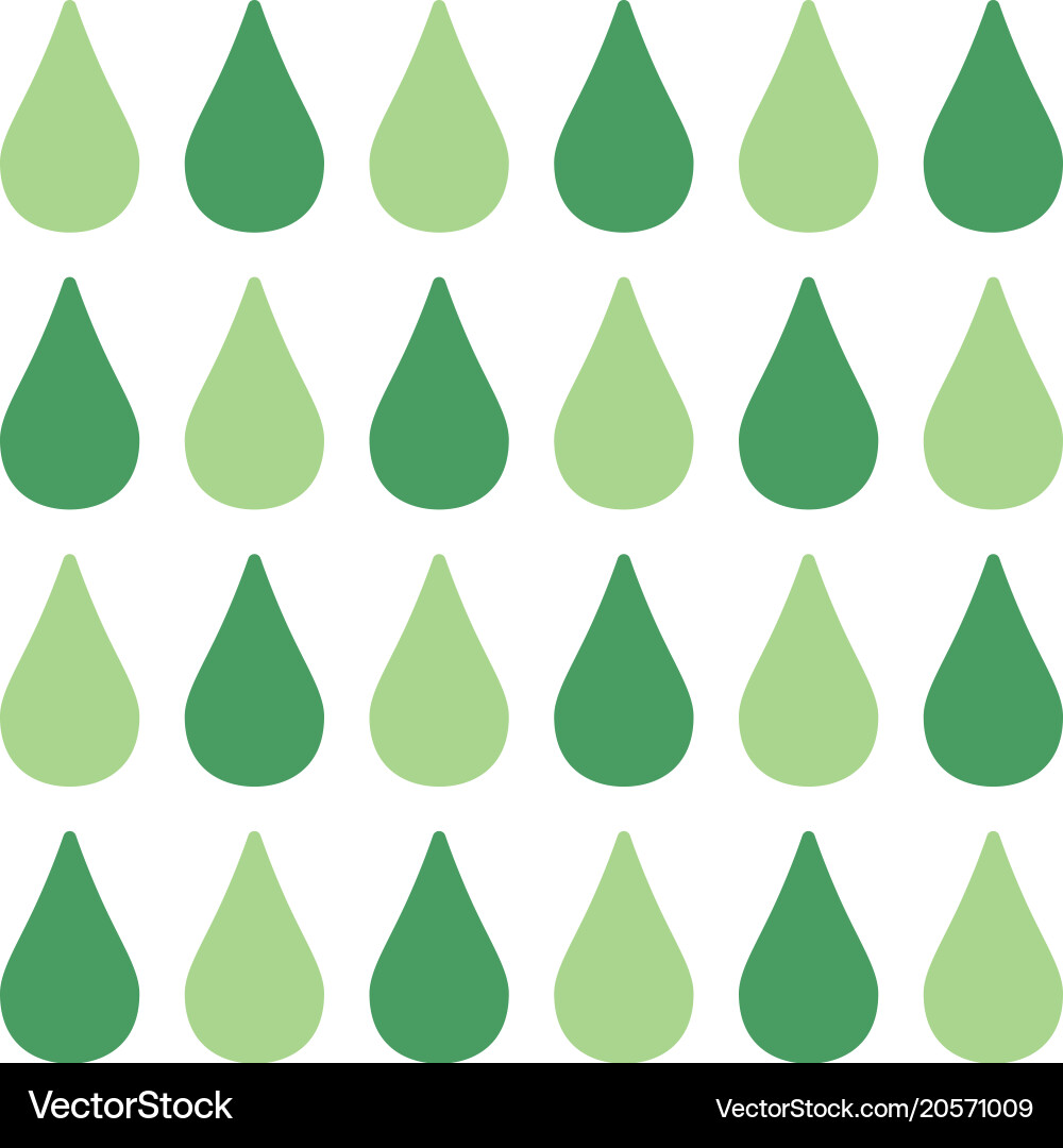 Seamless pattern with green drops vector image