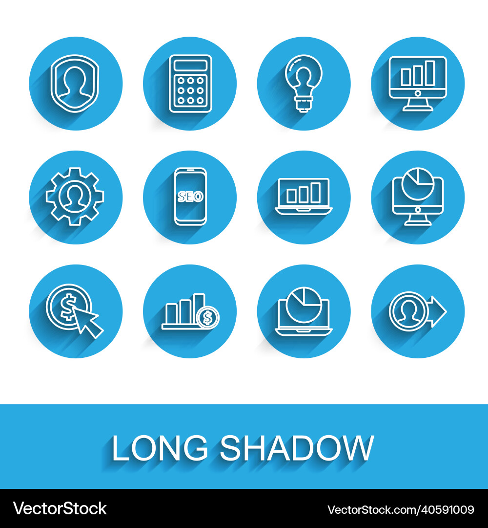 Set line cursor and coin pie chart infographic Set line cursor and coin pie chart infographic vector image