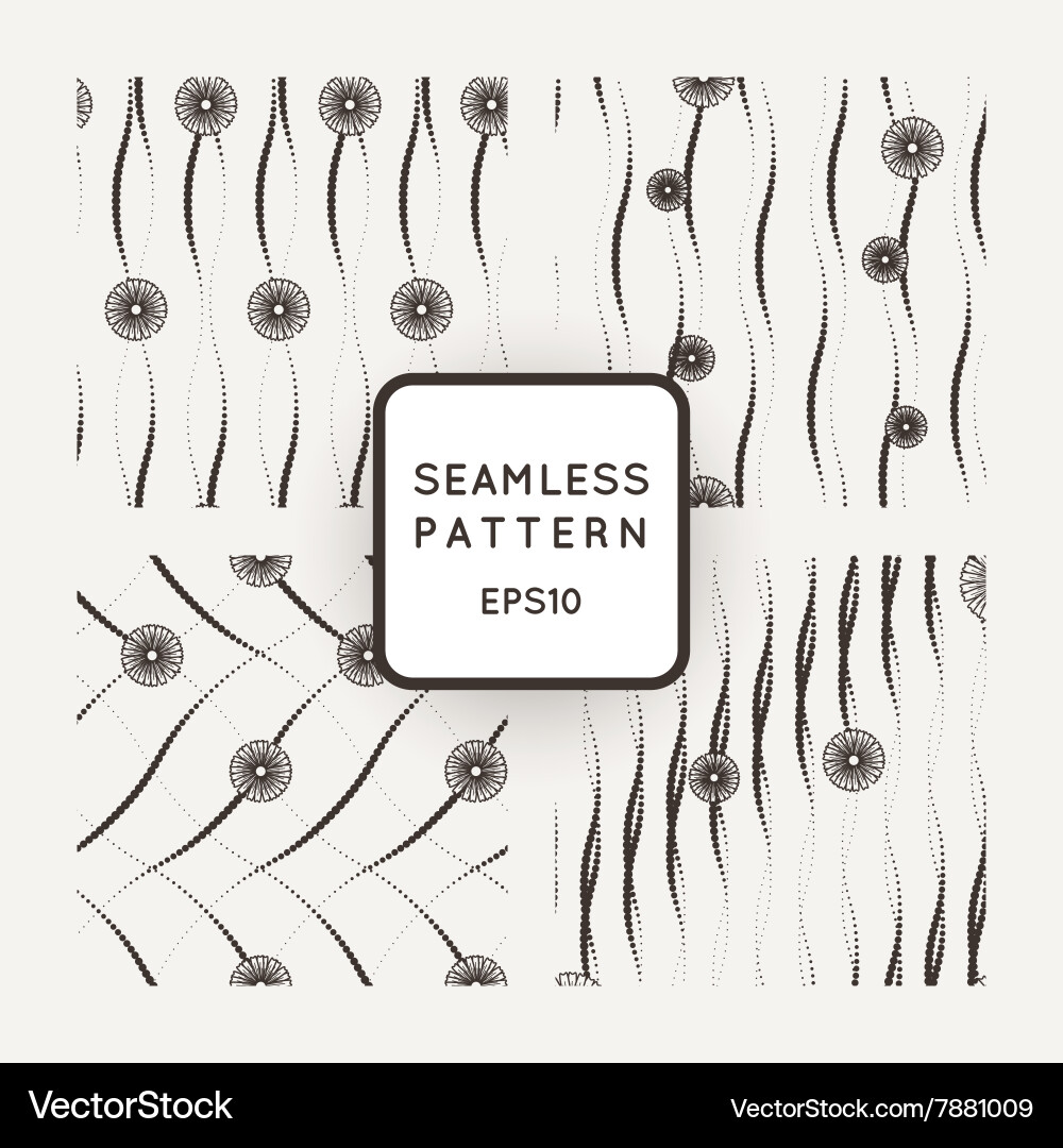 Set of seamless pattern fine lines vector image