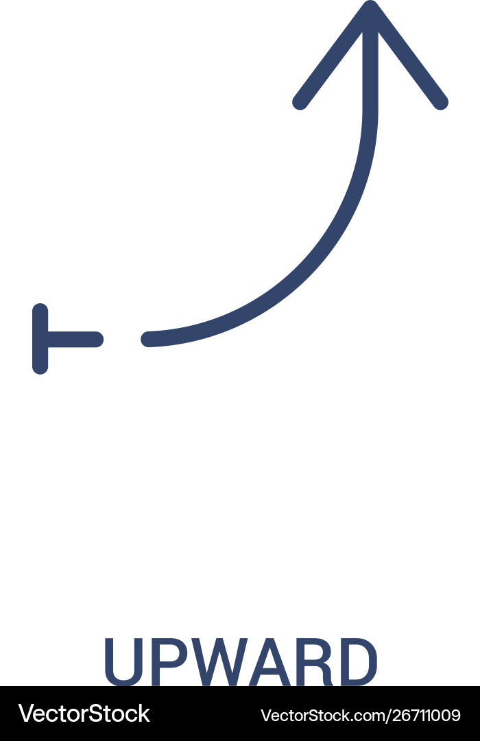 Upward concept 2 colored icon simple line element Upward concept 2 colored icon simple line element vector image