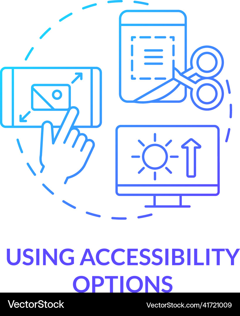 Using accessibility options blue gradient concept Using accessibility options blue gradient concept vector image