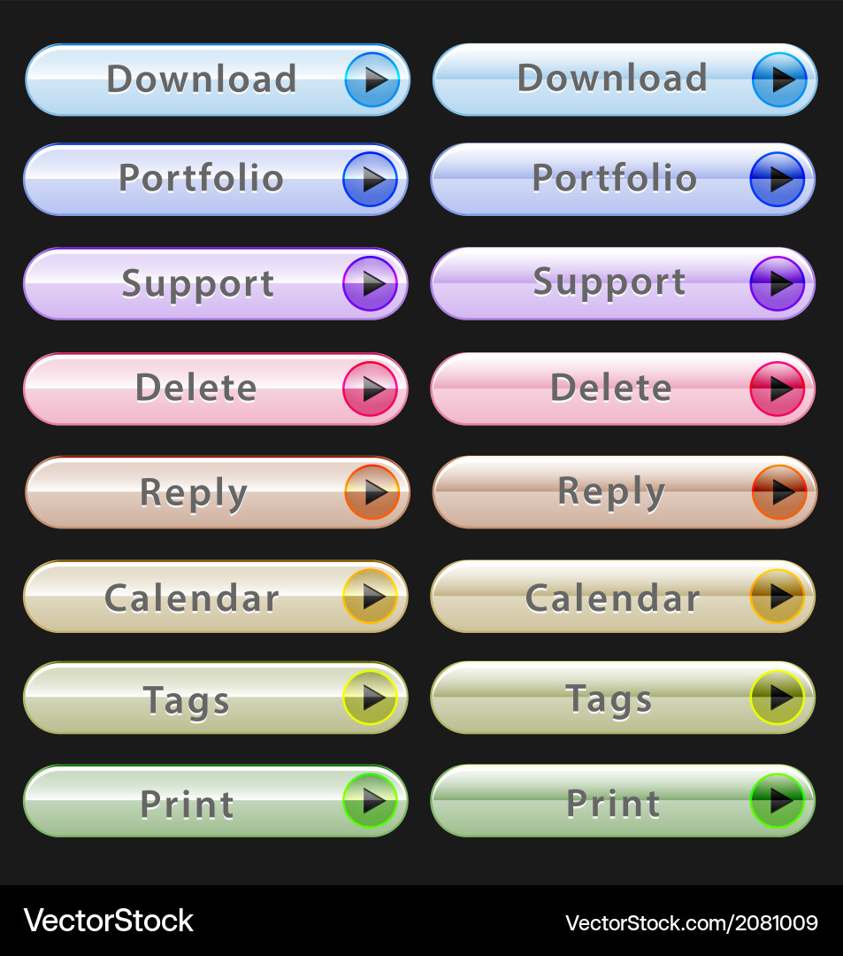 Web design buttons collection Vector Image