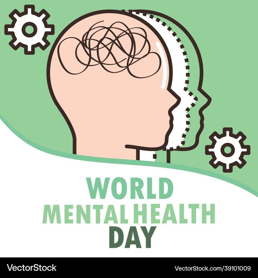 World mental health illness Royalty Free Vector Image
