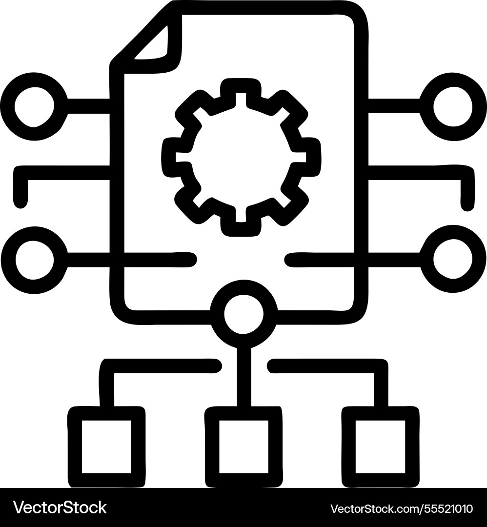 Ai chip with neural circuits icon vector image
