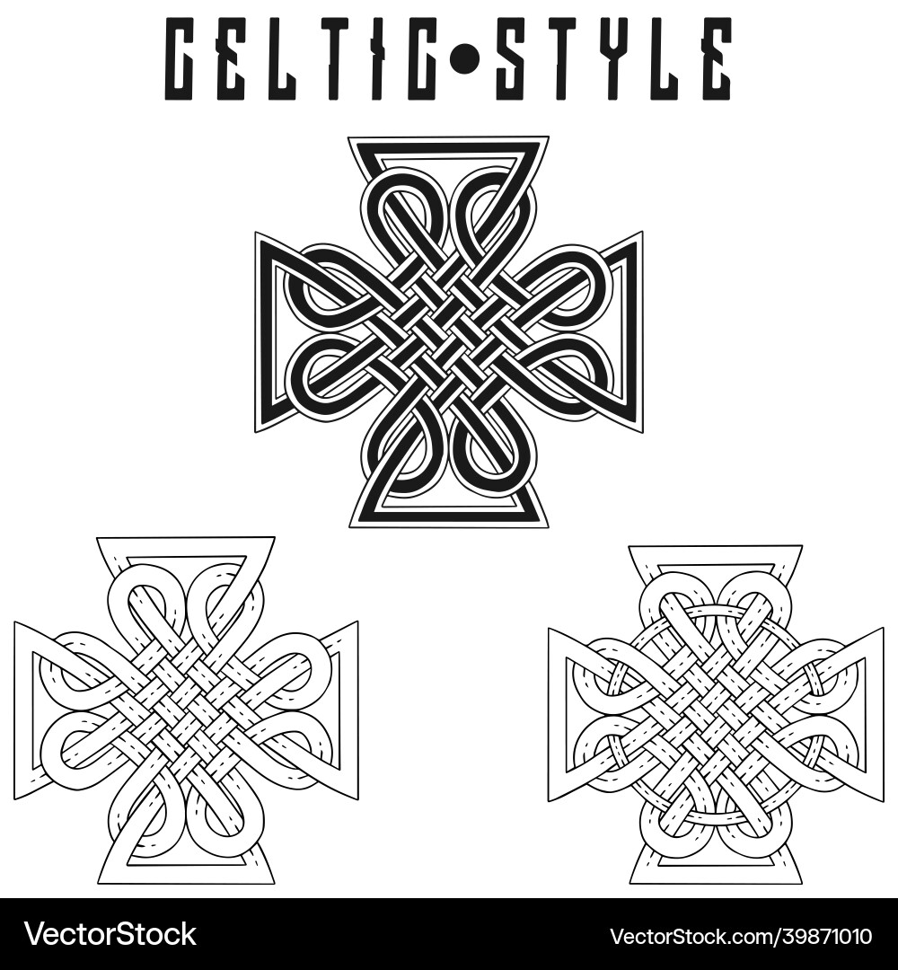 Celtic Knot Banner Frame Set Vector Image