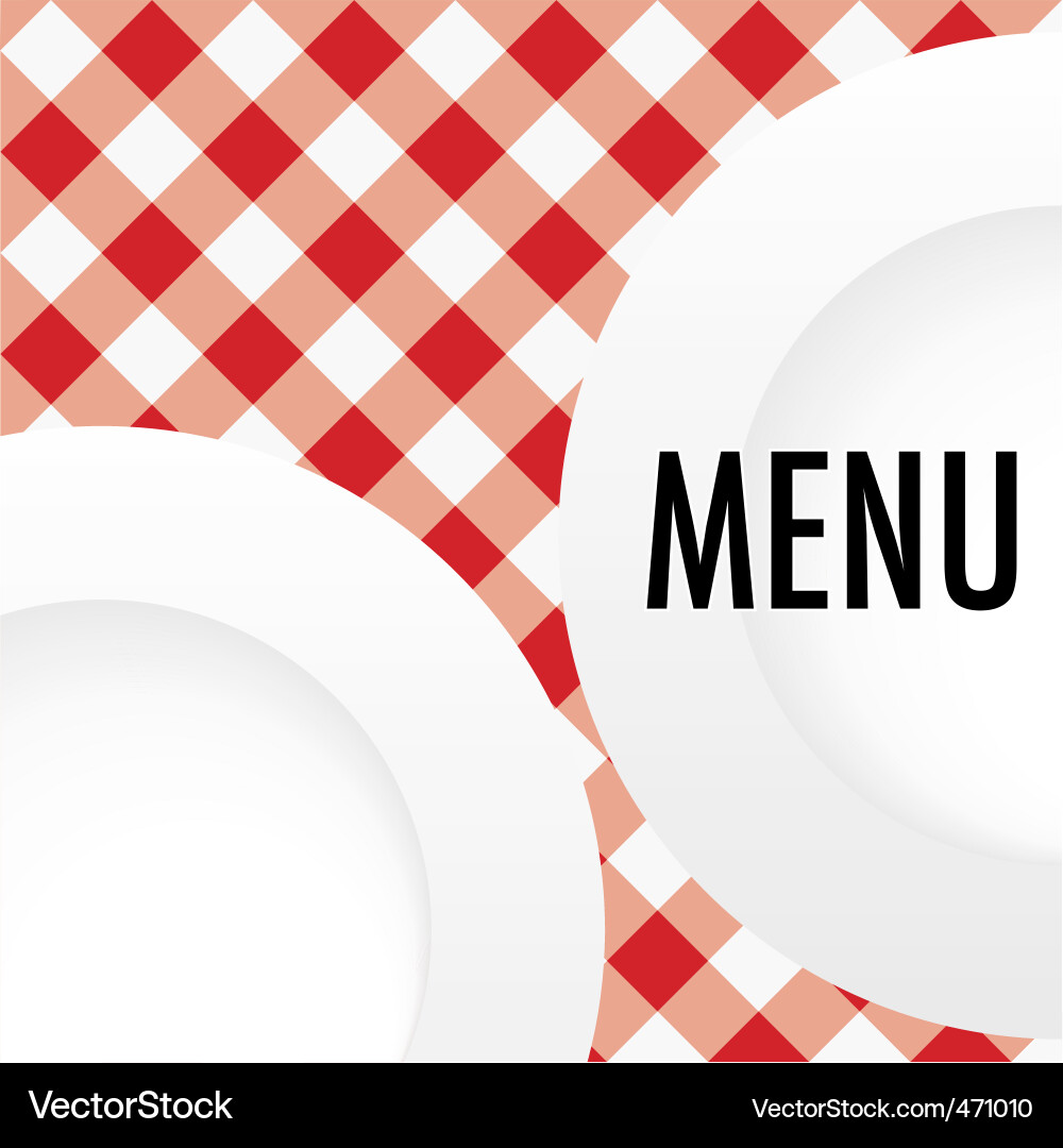 Checkered Menu Card vector image