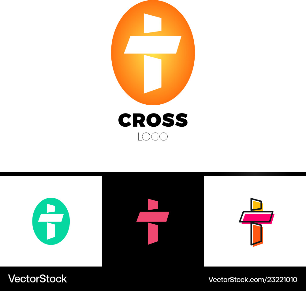 Christian cross logo in simple and clean style Christian cross logo in simple and clean style vector image
