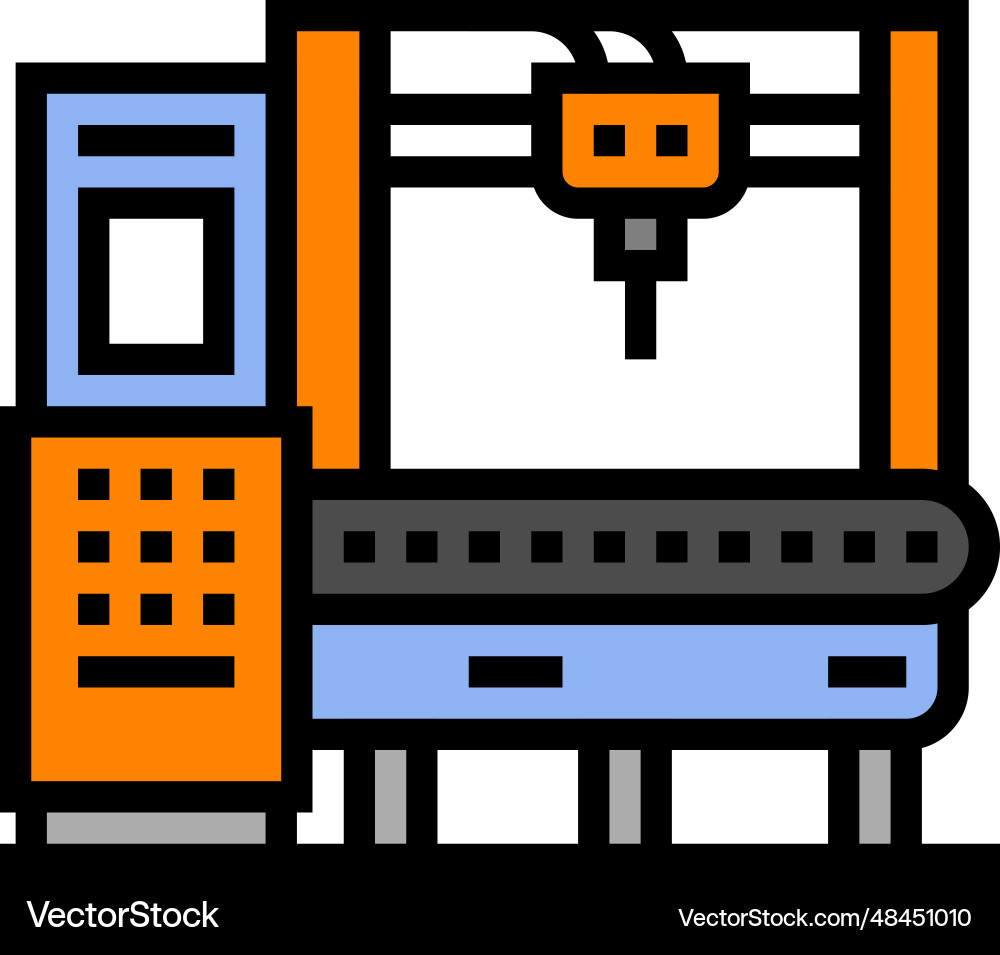 Cnc machine manufacturing engineer color icon Vector Image