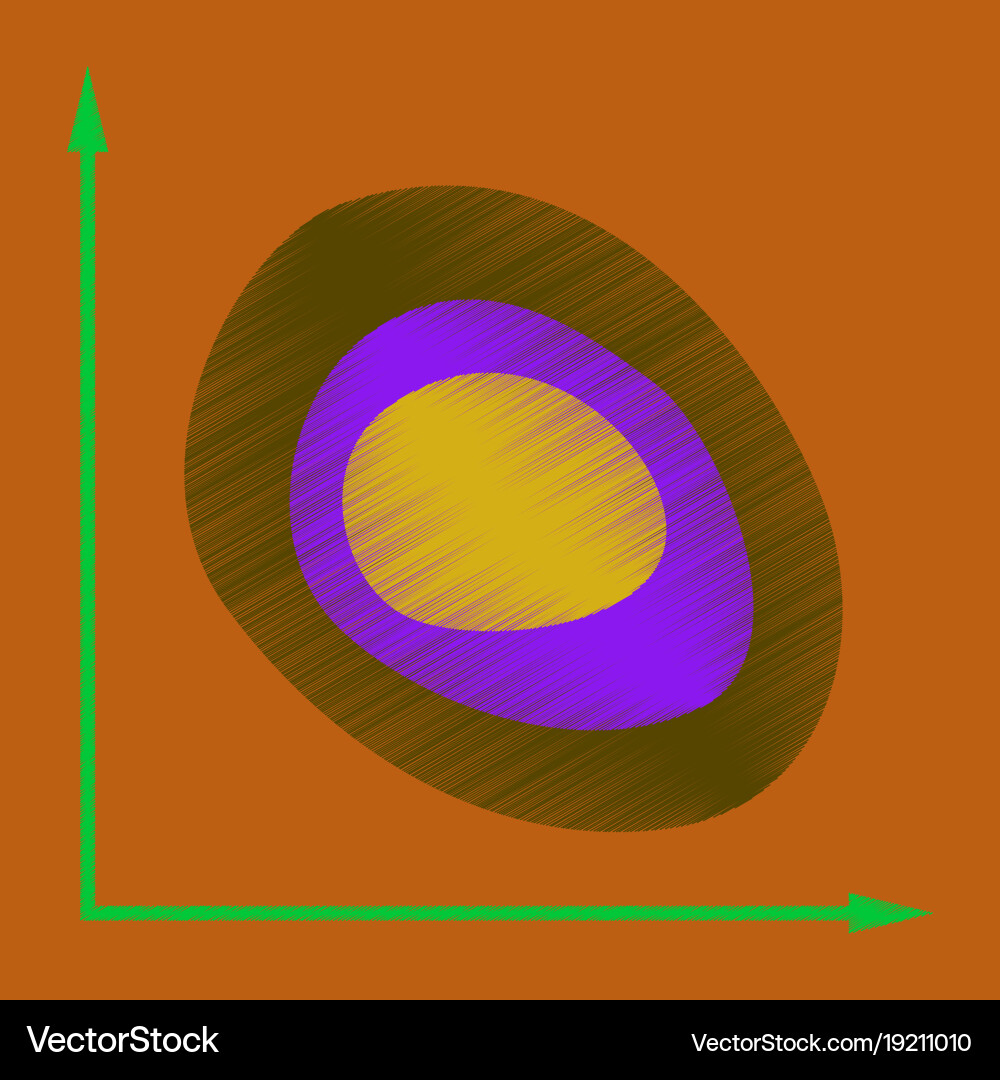 Flat shading style icon graph vector image