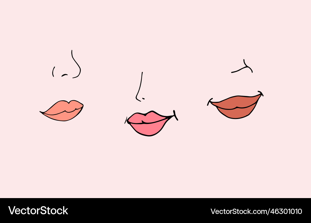 Handgezogene Lippen im Doodle-Stil Handgezogene Lippen im Doodle-Stil vektorbild