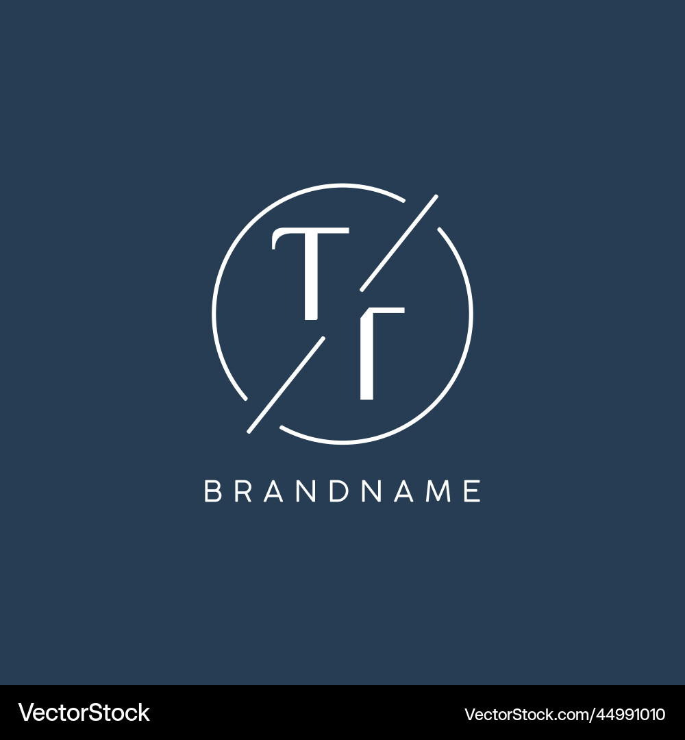 Initial letter tt logo monogram with circle line Vector Image