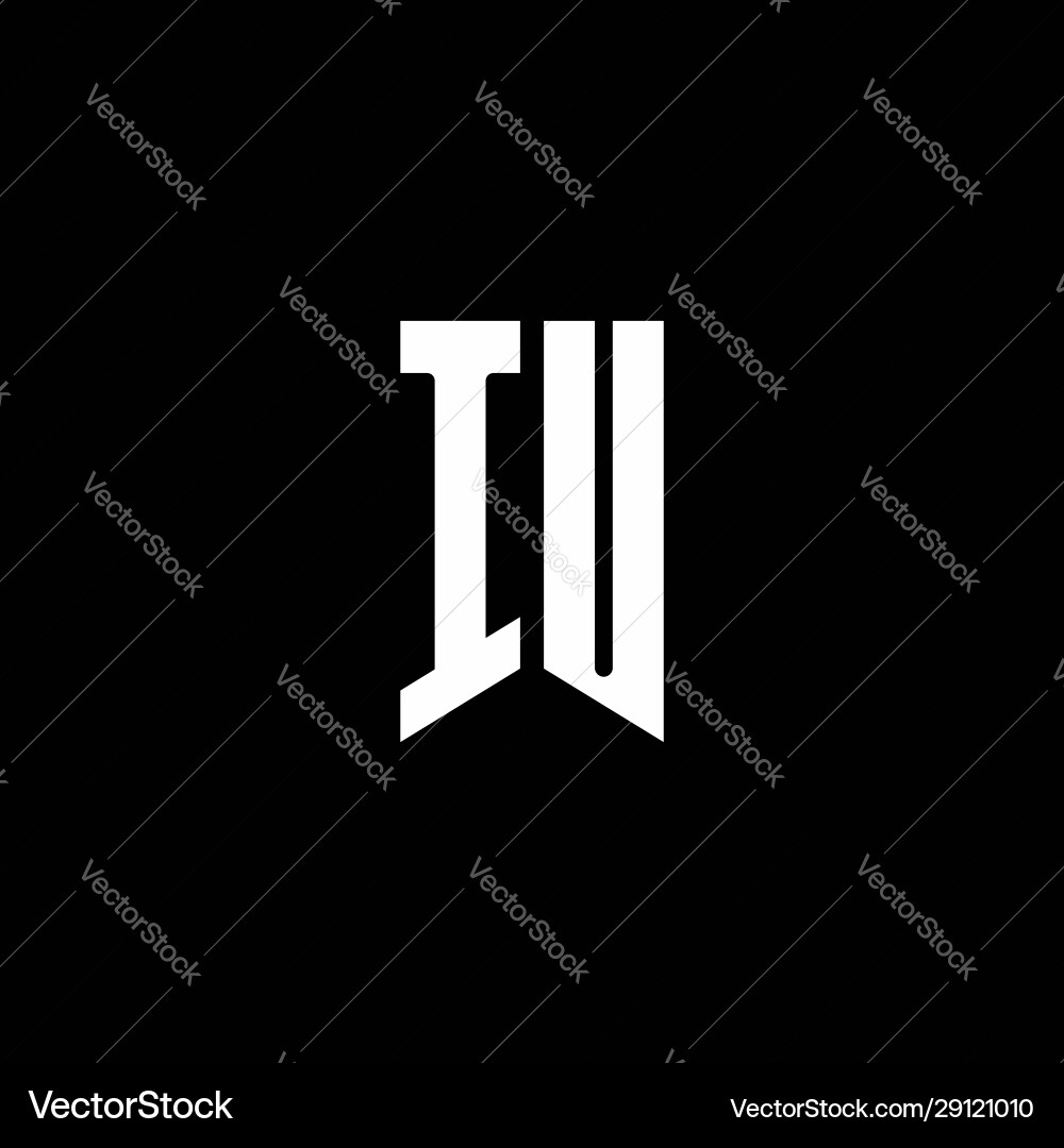 Iu logo monogram with emblem style isolated vector image